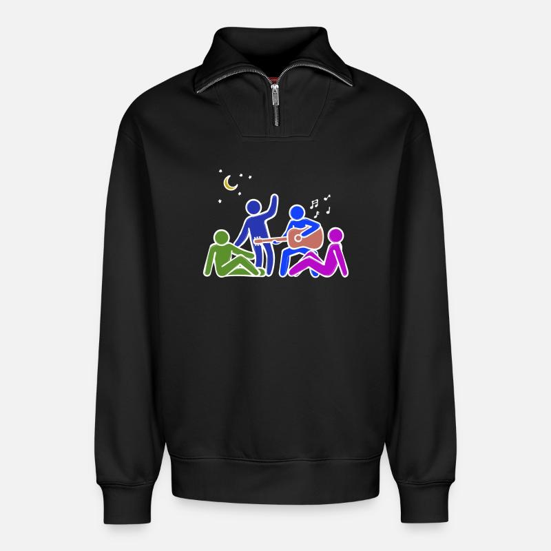Freundschaft Buddy Beste Freunde - Relaxed Unisex Organic Half Zip Sweatshirt – von SPREAD - Schwarz