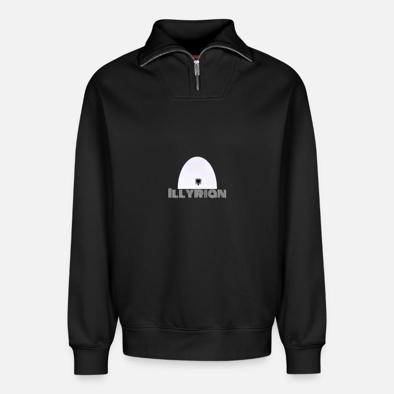 Plisi - Relaxed Unisex Organic Half Zip Sweatshirt – von SPREAD - Schwarz