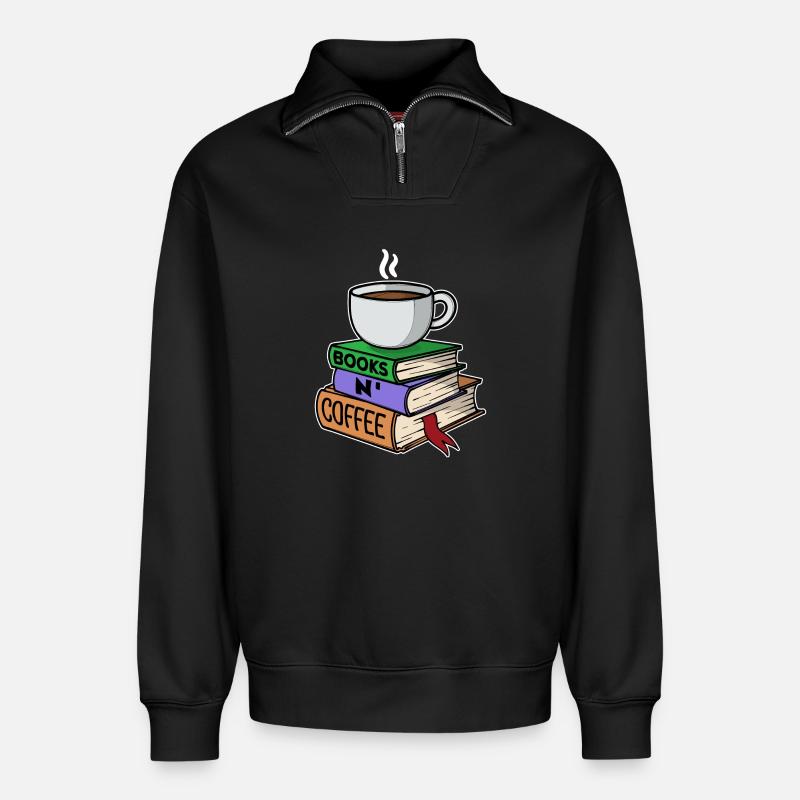 Kaffeetrinker Milchkaffee Kaffee Trinken Statement - Relaxed Unisex Organic Half Zip Sweatshirt – von SPREAD - Schwarz