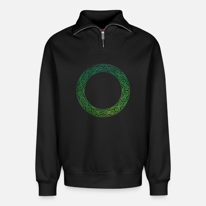 Celtic Knot - Relaxed Unisex Organic Half Zip Sweatshirt – von SPREAD - Schwarz