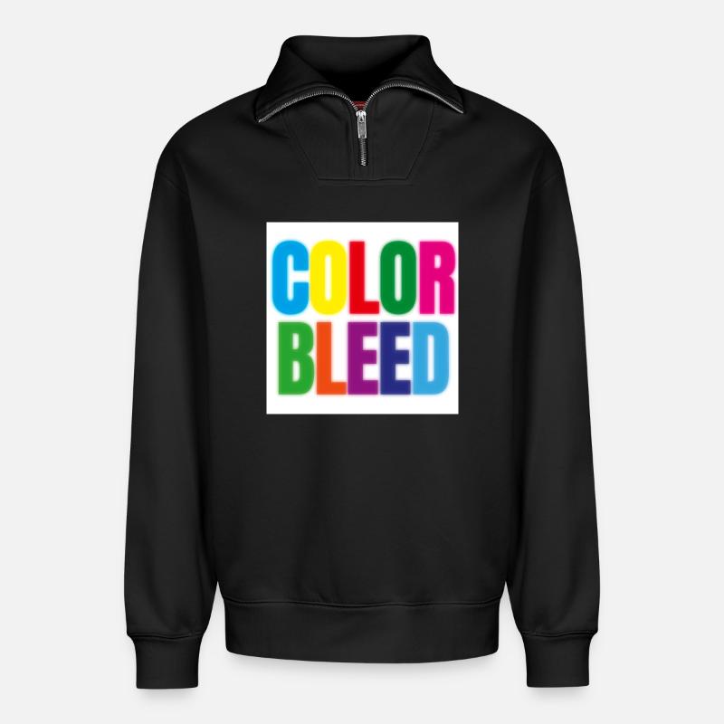 ColorBleed - Relaxed Unisex Organic Half Zip Sweatshirt – von SPREAD - Schwarz