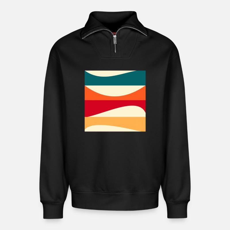 Constructivisme - ART MODERNE - CONTEXTE - Sweat unisexe décontracté en coton biologique à demi-zip – de SPREAD - noir