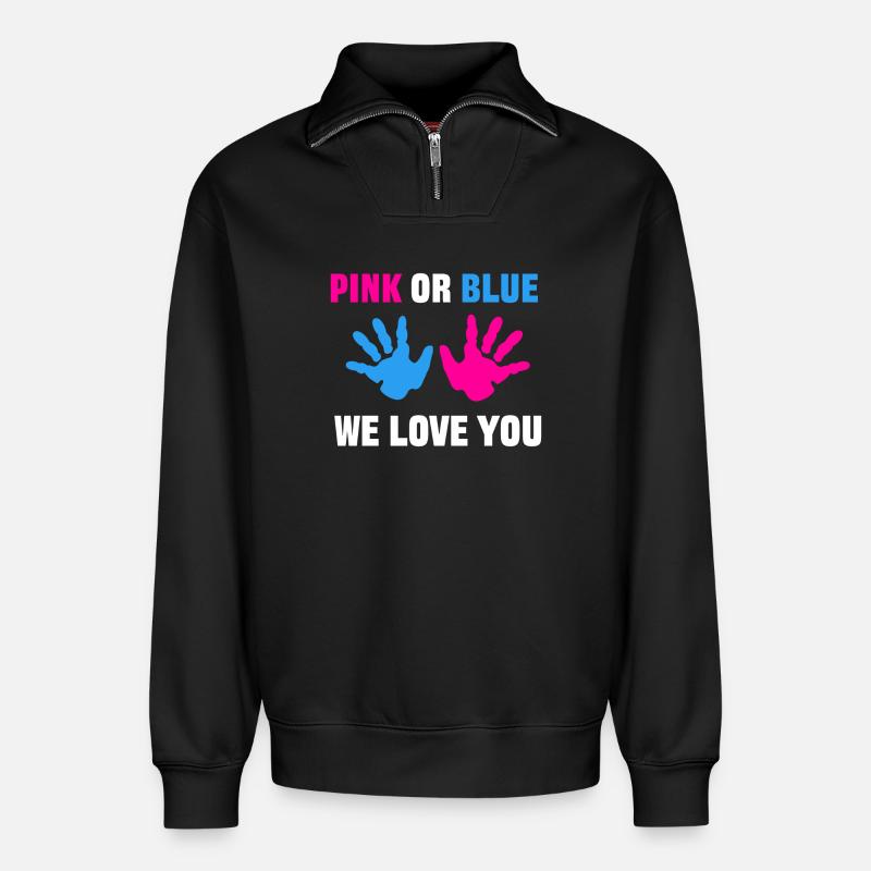 Parents Grossesse Grossesse Déclaration Maman - Sweat unisexe décontracté en coton biologique à demi-zip – de SPREAD - noir
