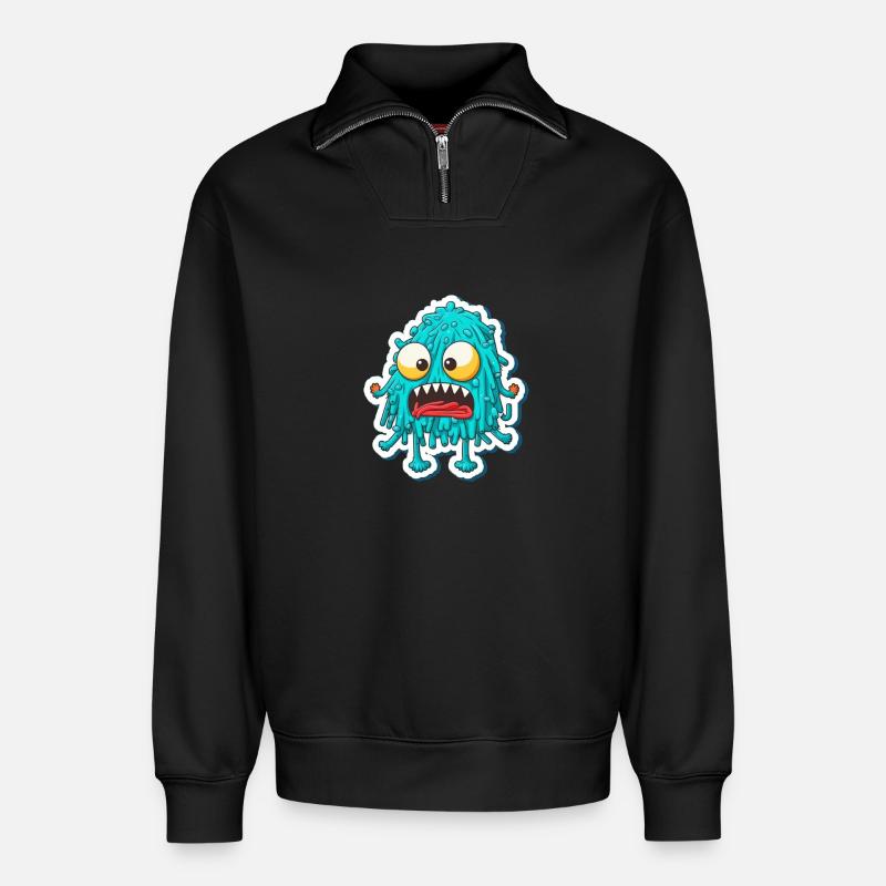 Spaghetti-Monster - Relaxed Unisex Organic Half Zip Sweatshirt – von SPREAD - Schwarz