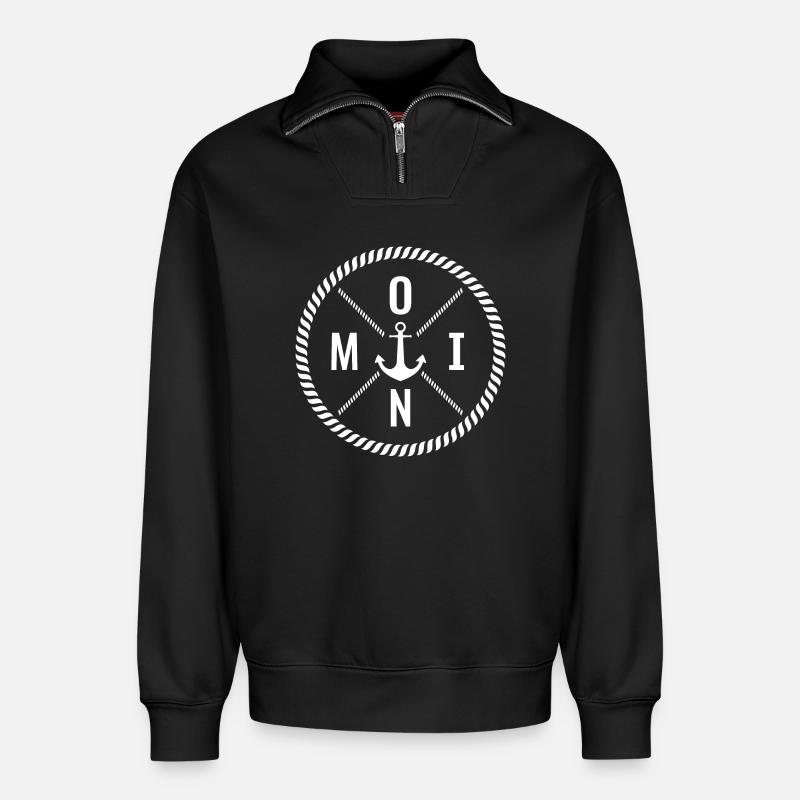 Moin - Relaxed Unisex Organic Half Zip Sweatshirt – von SPREAD - Schwarz