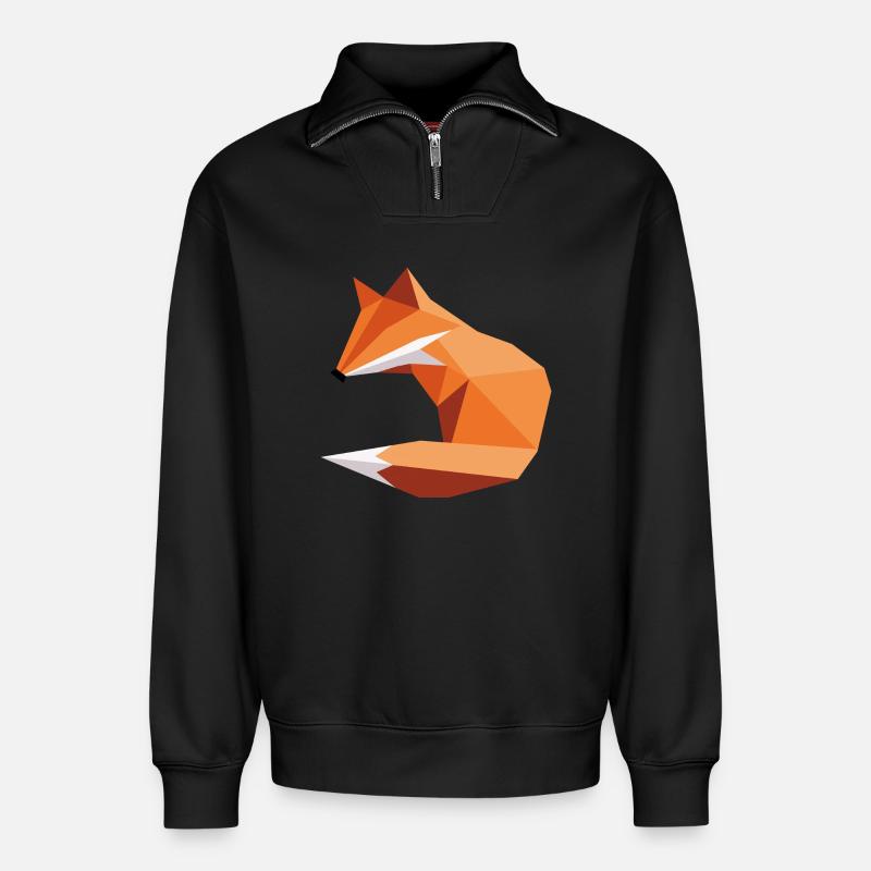 fuchs ORGAMI style - Relaxed Unisex Organic Half Zip Sweatshirt – von SPREAD - Schwarz