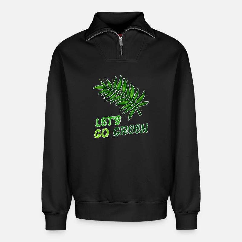 Umweltschützer Mutter Erde Natur Statement Umwelt - Relaxed Unisex Organic Half Zip Sweatshirt – von SPREAD - Schwarz
