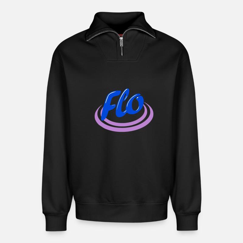 Flo - Sweat unisexe décontracté en coton biologique à demi-zip – de SPREAD - noir