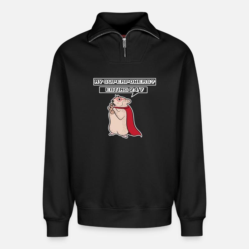 Mouse Statement Pets Pet Statement - Relaxed Unisex Organic Half Zip Sweatshirt – by SPREAD - black