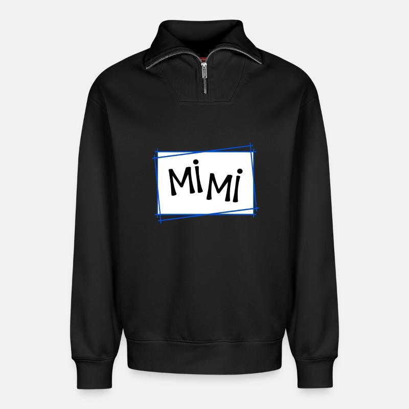 Mimi - Sweat unisexe décontracté en coton biologique à demi-zip – de SPREAD - noir