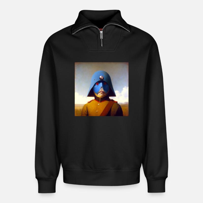Surreal 10 - Relaxed Unisex Organic Half Zip Sweatshirt – von SPREAD - Schwarz