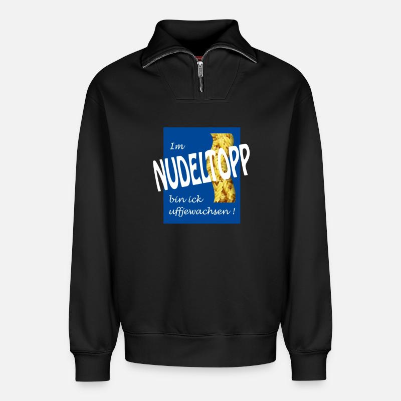 ROBINET DE NOUILLES - Sweat unisexe décontracté en coton biologique à demi-zip – de SPREAD - noir