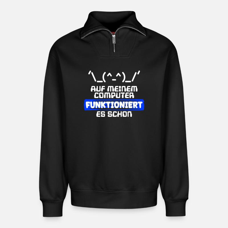 Computer Developer Softwareentwickler Statement - Relaxed Unisex Organic Half Zip Sweatshirt – von SPREAD - Schwarz