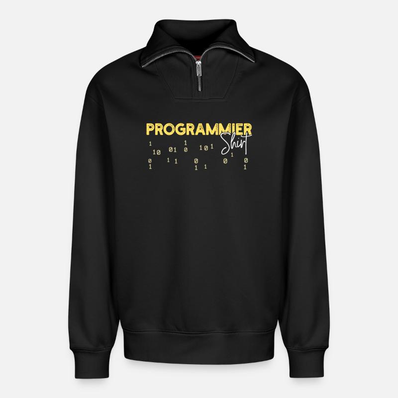 Developer Statement Coden Skripting Webentwickler - Relaxed Unisex Organic Half Zip Sweatshirt – von SPREAD - Schwarz