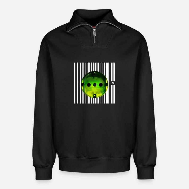 SPOT - HELD - Relaxed Unisex Organic Half Zip Sweatshirt – von SPREAD - Schwarz