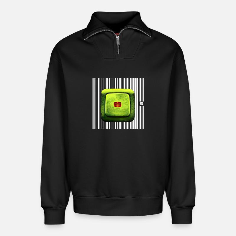 SPOT - GEHIRN - Relaxed Unisex Organic Half Zip Sweatshirt – von SPREAD - Schwarz