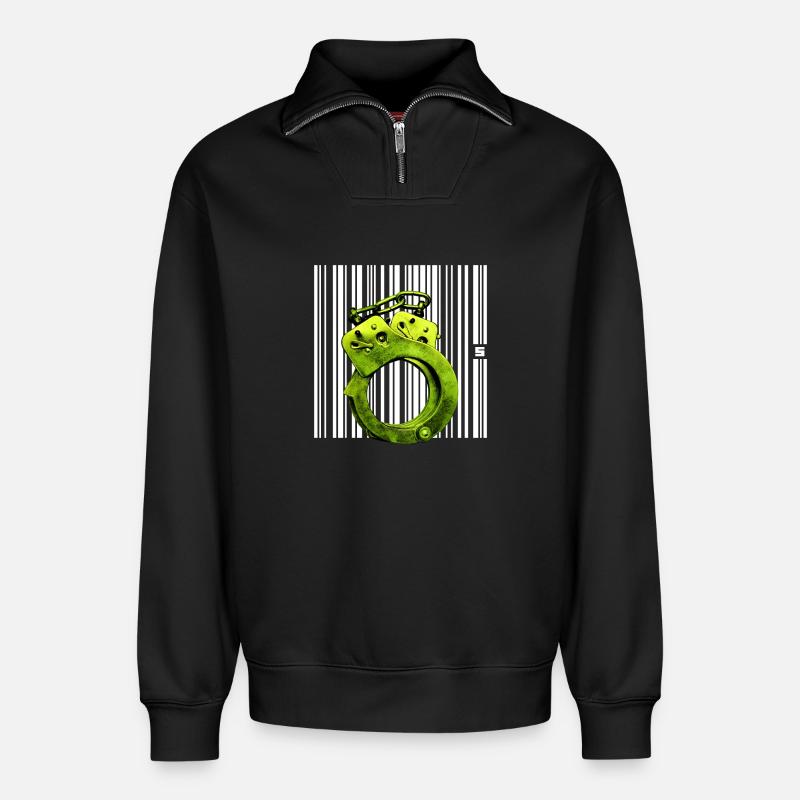 SPOT - STATUS - Relaxed Unisex Organic Half Zip Sweatshirt – von SPREAD - Schwarz