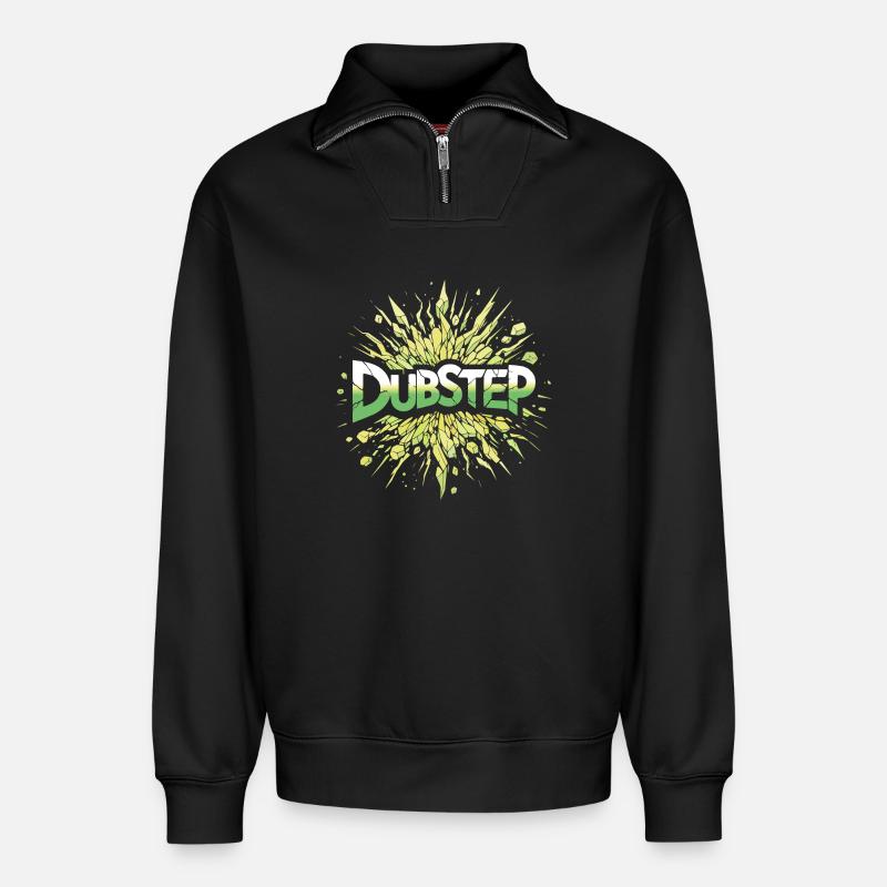 Dubstep-Explosion - Relaxed Unisex Organic Half Zip Sweatshirt – von SPREAD - Schwarz