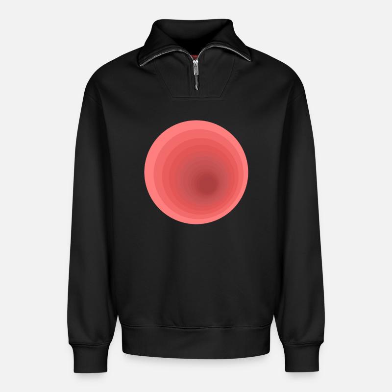 Abstract gradient design - Relaxed Unisex Organic Half Zip Sweatshirt – by SPREAD - black