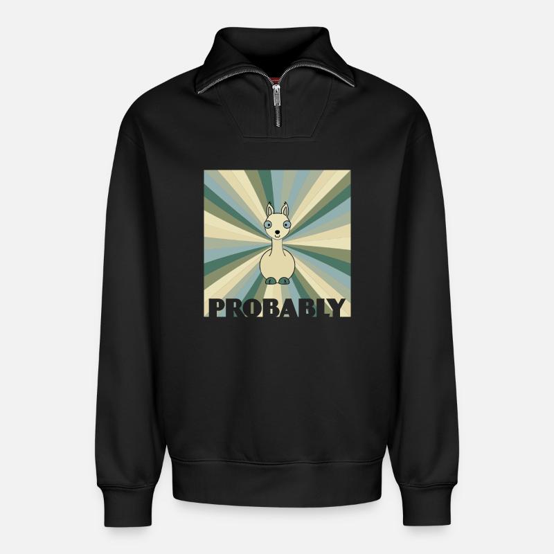Alpaka - Relaxed Unisex Organic Half Zip Sweatshirt – von SPREAD - Schwarz