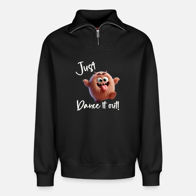 Tanzen Sie es einfach aus! - Relaxed Unisex Organic Half Zip Sweatshirt – von SPREAD - Schwarz