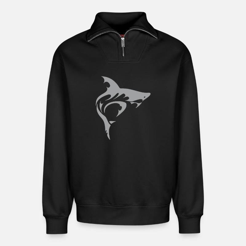 HAI - Relaxed Unisex Organic Half Zip Sweatshirt – von SPREAD - Schwarz