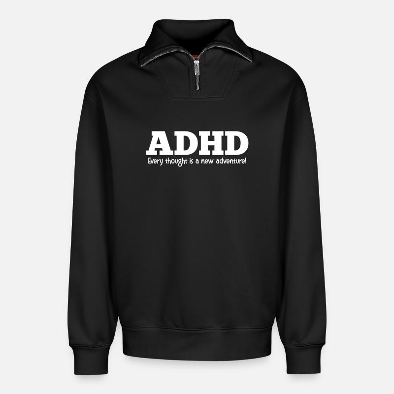 ADHS - Relaxed Unisex Organic Half Zip Sweatshirt – von SPREAD - Schwarz