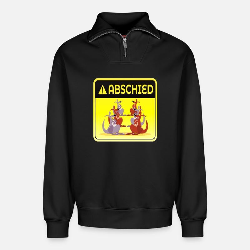 ABSCHIED KOLLEGEN TEAM GRUPPE - KÄNGURUS - Relaxed Unisex Organic Half Zip Sweatshirt – von SPREAD - Schwarz