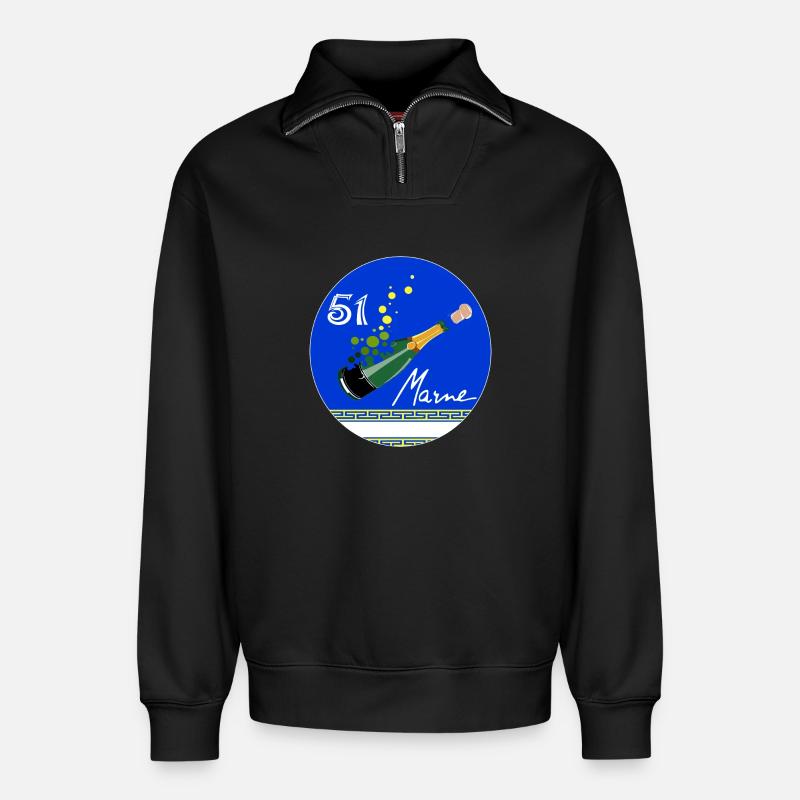 Marne - Sweat unisexe décontracté en coton biologique à demi-zip – de SPREAD - noir