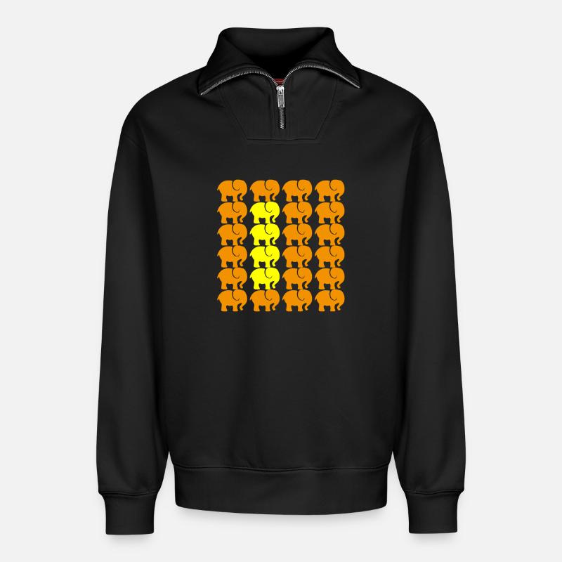 ELEFANT - Relaxed Unisex Organic Half Zip Sweatshirt – von SPREAD - Schwarz