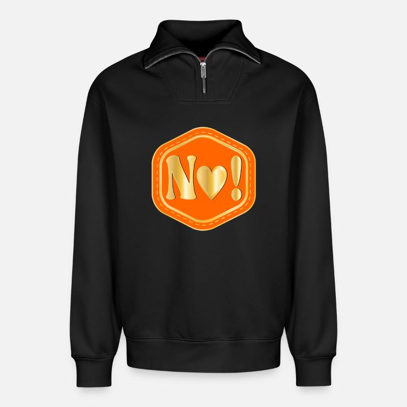 Answer No - Quote Boundaries - Relaxed Unisex Organic Half Zip Sweatshirt – by SPREAD - black