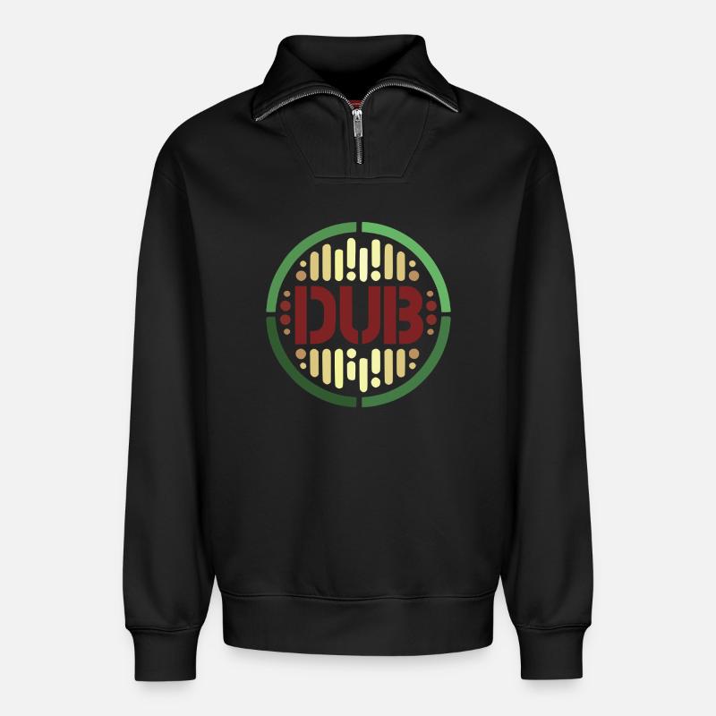 Synchronisieren - Relaxed Unisex Organic Half Zip Sweatshirt – von SPREAD - Schwarz
