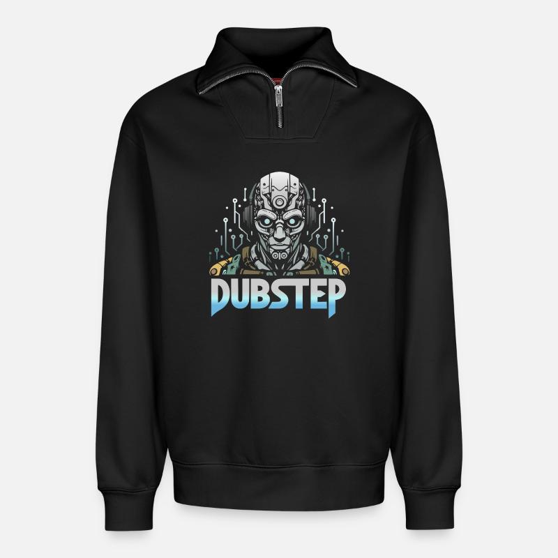 Dubstep Cyborg - Relaxed Unisex Organic Half Zip Sweatshirt – von SPREAD - Schwarz