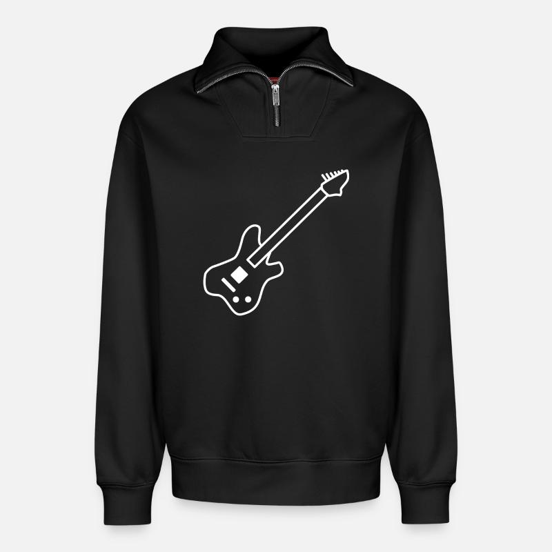 E-Gitarre Gitrarre Musik Rock - Relaxed Unisex Organic Half Zip Sweatshirt – von SPREAD - Schwarz