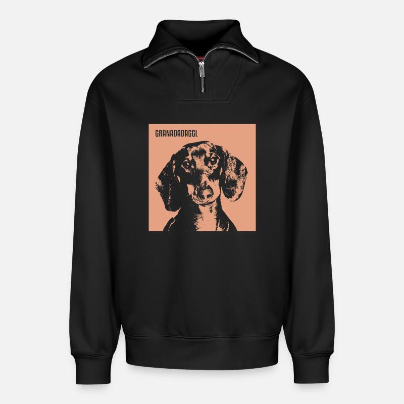 Granadadaggl - Relaxed Unisex Organic Half Zip Sweatshirt – von SPREAD - Schwarz