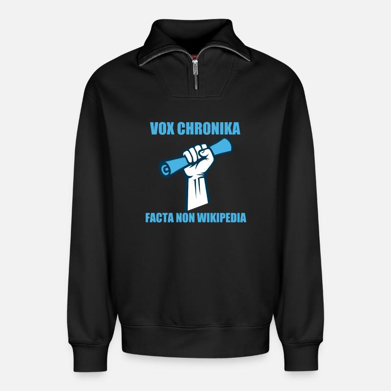 facta non wikipedia - Sweat unisexe décontracté en coton biologique à demi-zip – de SPREAD - noir