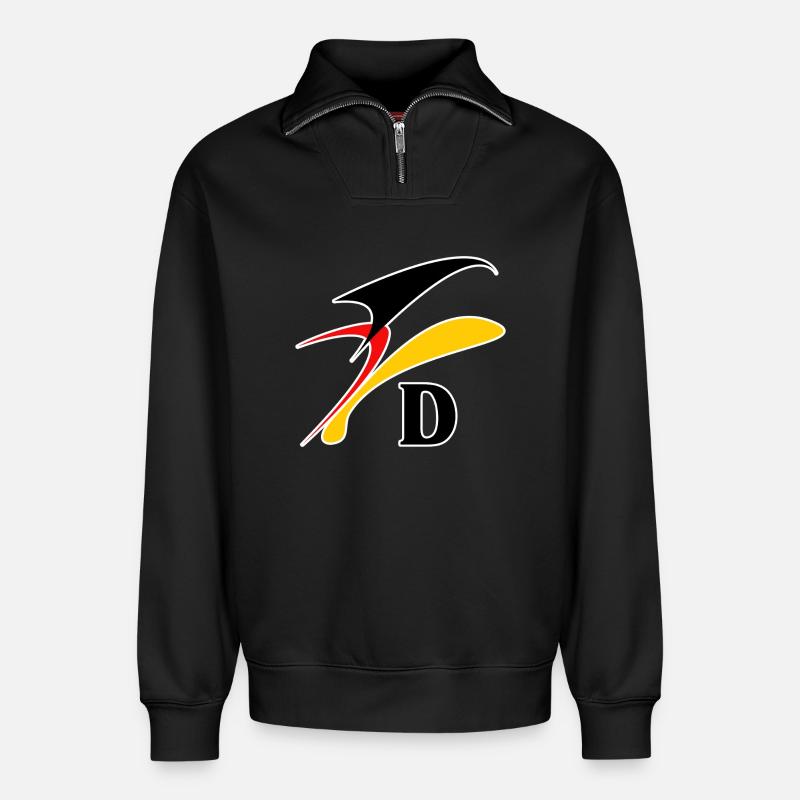 DL9 - Sweat unisexe décontracté en coton biologique à demi-zip – de SPREAD - noir