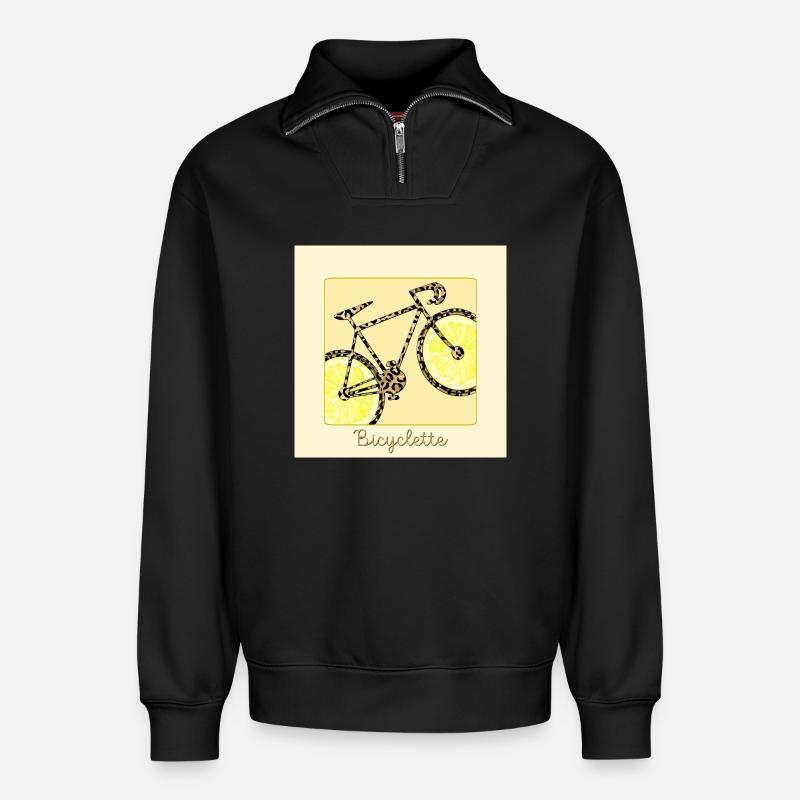 Vélo Cyclisme Bicyclette Citron - Sweat unisexe décontracté en coton biologique à demi-zip – de SPREAD - noir