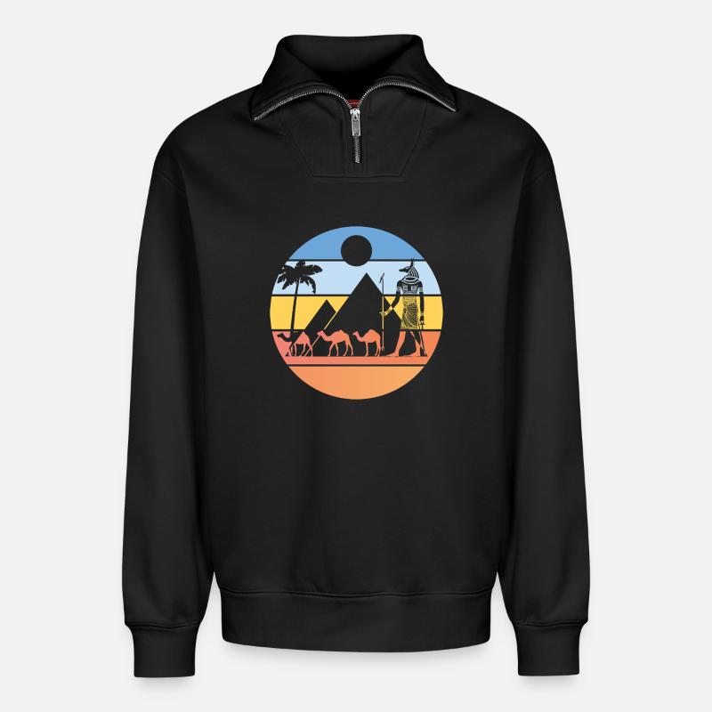 Anubis - Relaxed Unisex Organic Half Zip Sweatshirt – von SPREAD - Schwarz