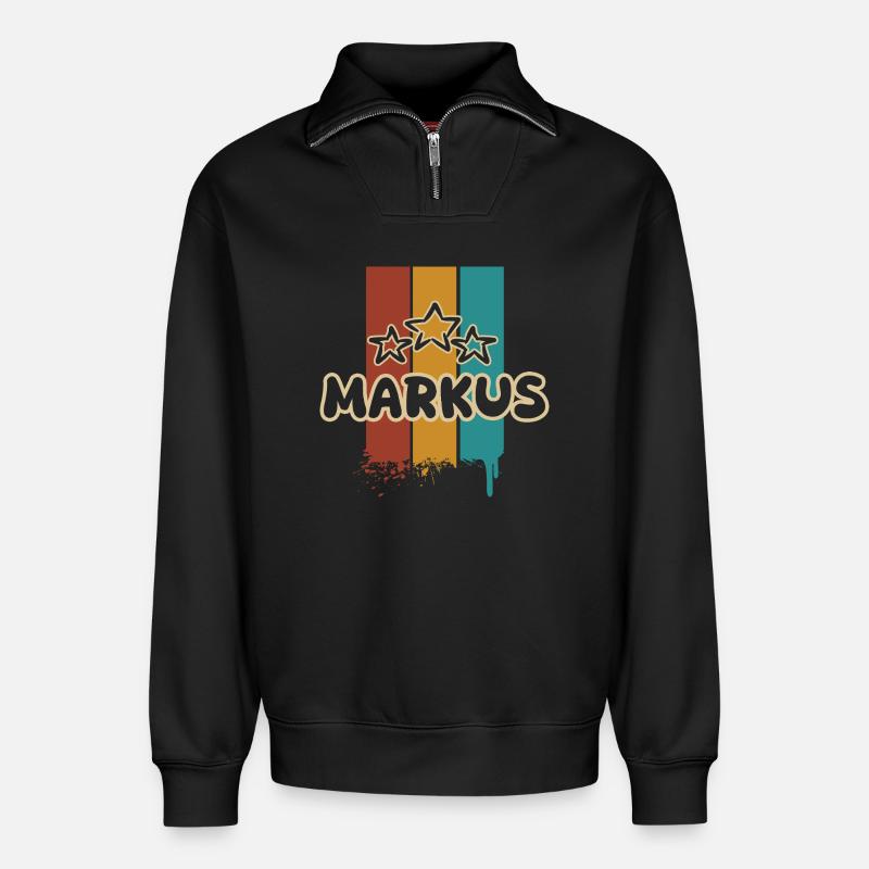 Marc - Sweat unisexe décontracté en coton biologique à demi-zip – de SPREAD - noir