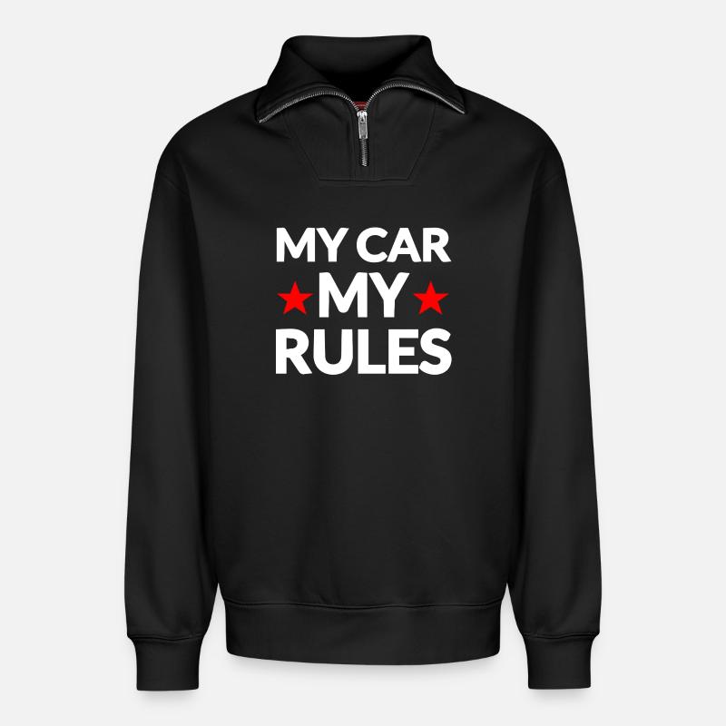 Auto - Relaxed Unisex Organic Half Zip Sweatshirt – von SPREAD - Schwarz