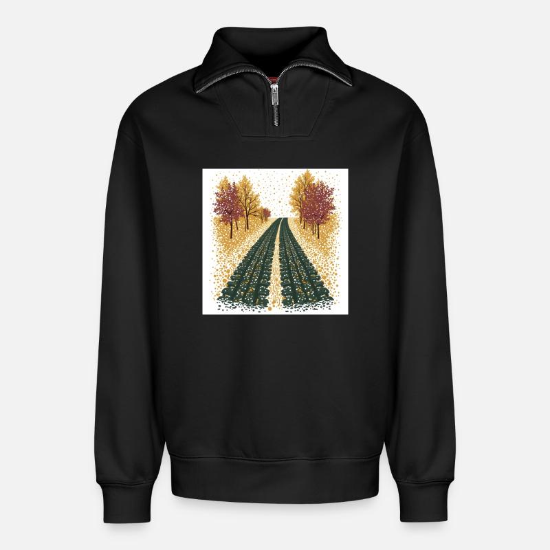 Polka Dot Tire Tracks - Relaxed Unisex Organic Half Zip Sweatshirt – von SPREAD - Schwarz