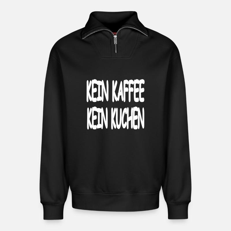 Cake - Relaxed Unisex Organic Half Zip Sweatshirt – by SPREAD - black