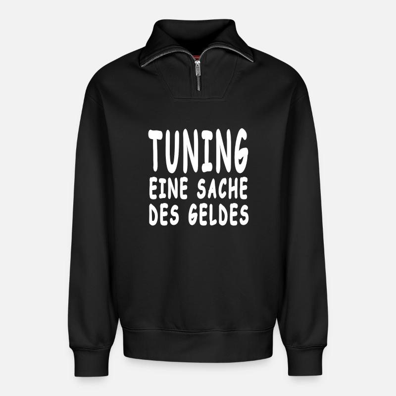 Tuning - Relaxed Unisex Organic Half Zip Sweatshirt – von SPREAD - Schwarz