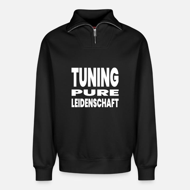 Tuning - Relaxed Unisex Organic Half Zip Sweatshirt – von SPREAD - Schwarz