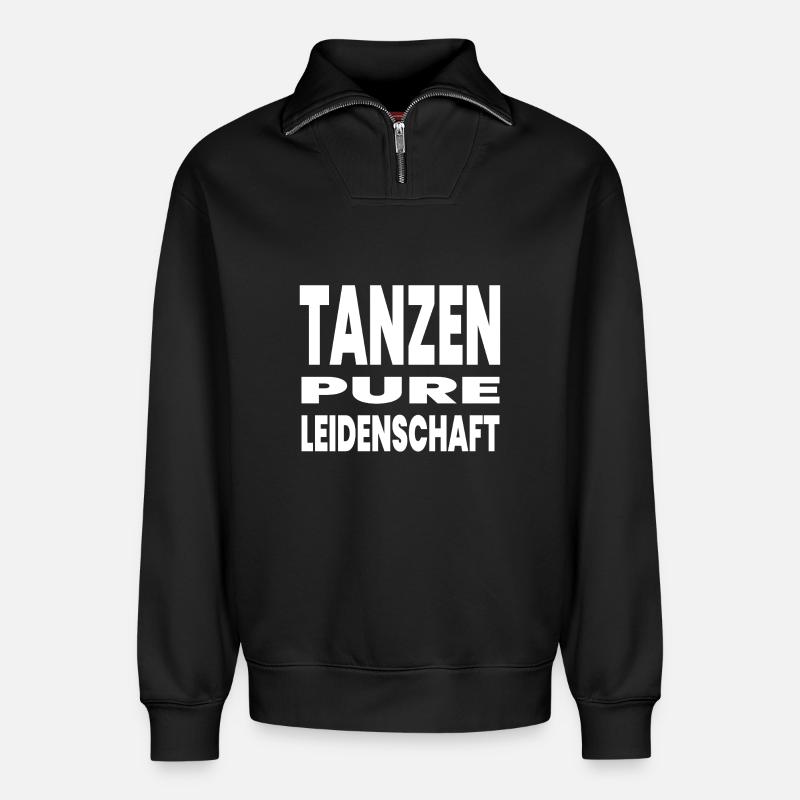 Danser - Sweat unisexe décontracté en coton biologique à demi-zip – de SPREAD - noir