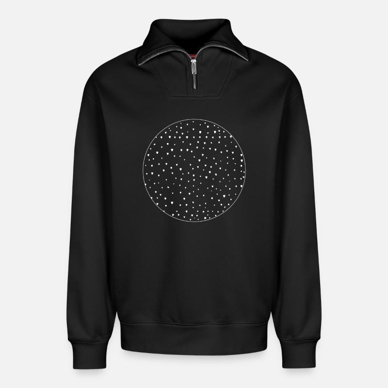 Schnee - Relaxed Unisex Organic Half Zip Sweatshirt – von SPREAD - Schwarz