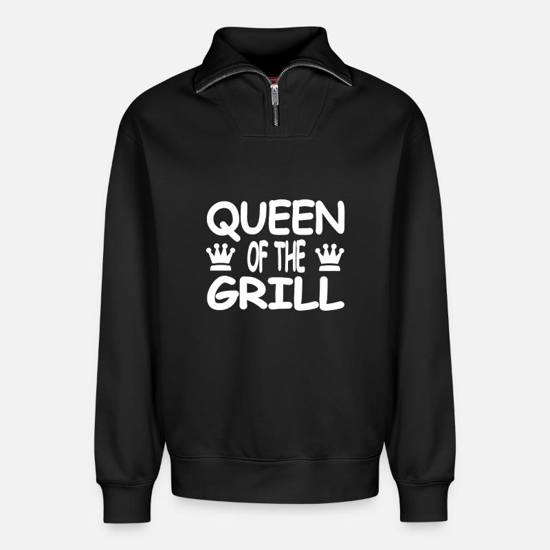 Grillen - Relaxed Unisex Organic Half Zip Sweatshirt – von SPREAD - Schwarz