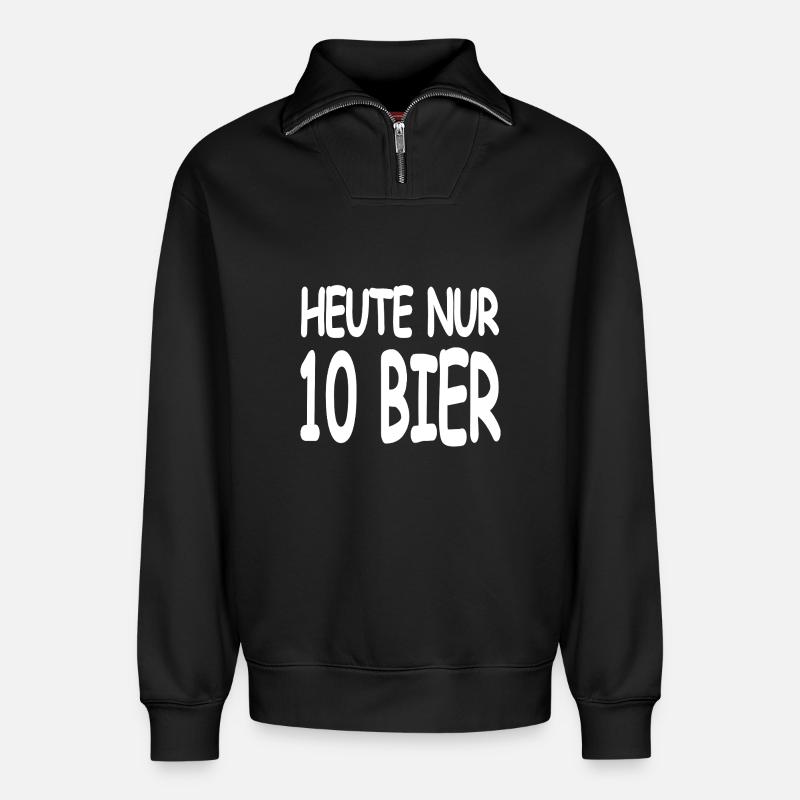 Beer - Relaxed Unisex Organic Half Zip Sweatshirt – by SPREAD - black