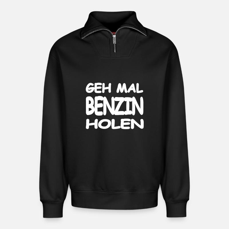 essence - Sweat unisexe décontracté en coton biologique à demi-zip – de SPREAD - noir